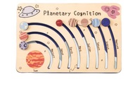 DREVENÁ DOSKA SOLÁRNY SYSTÉM PLANÉTY VESMÍR HRAČKA MONTESSORI