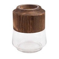 Dekoratívna váza zo skla a dreva, hnedá ECO, 20 cm