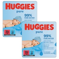 2x HUGGIES Vlhčené obrúsky 168 ks Pure Triplo