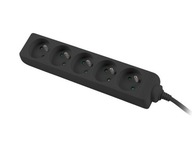 Lanberg Power strip 1,5 m, čierna, 5 zásuviek,