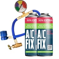 A/C FIX Sada 2ks plynov R134A do klimatizacie + hadica s manometrom