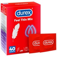 Súprava kondómov DUREX FEEL THIN MIX super tenké a priliehavé, 40 ks.