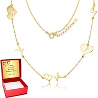 925 Gold Chain Celebrity Heart Pulse Lightning Life Line Pulzné EKG