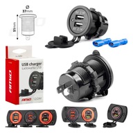 NABÍJAČKA DO AUTOMOBILU NA MOTORKU 2X USB QC AMiO