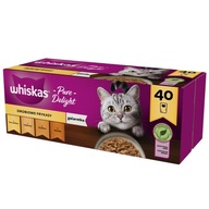 WHISKAS HYDINY S PRÍCHUŤAMI VO VRECKÁCH 40x85g