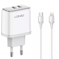 Nabíjačka 2x USB-C 35W USB-C Lightning kábel