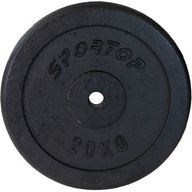 Čierna liatinová váha 20 kg Sportop, priemer 26,5 cm