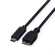 Kábel USB 3.2 C-Micro B M/M, čierny, 0,5 m