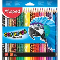 Trojuholníkové pastelky Maped Colorpeps ANIMALS 24 farieb