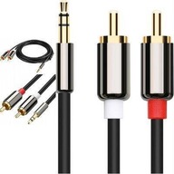 KÁBLOVÝ MINI JACK 2x RCA CHINCH 1,5M STEREO GOLD HQ