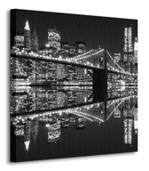 Obraz New York Brooklyn Bridge noc 40x40 cm