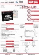 BS BATÉRIA BTX24HL-BS (YTX24HL-BS) 12V 21AH 205X87X162 BEZÚDRŽBOVÁ - EL