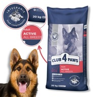 CLUB 4 PAWS suché krmivo pre aktívnych psov všetkých plemien Active 20 kg