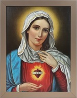 OBRAZ 45x35 RÁM MARY HEART OF MARY LATTE