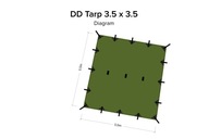 Plachta DD Hammocks 3,5x3,5 - olivovo zelená UK