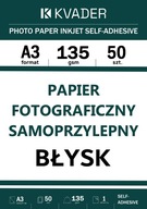 A3 SAMOLEPIACI FOTOPAPIER, LESKLÝ 135g ATRAMENTOVÝ 50 ks