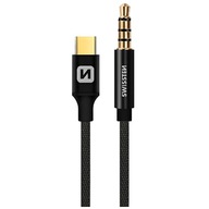 SWISSTEN USB-C TYPE-C na 3,5 mm samec jack adaptér, 1,5 m kábel