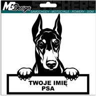 Nálepka na auto DOBERMAN PES + MENO