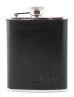 ZIPPO OCELOVÁ ČIERNA KOŽENÁ flaštička 180 ml