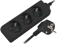 Predlžovací kábel Power Strip 230V 3m Čierny kábel Meď 100%