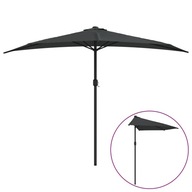 vidaXL Balkónový polovičný dáždnik na hliníkovej tyči 300x150 cm antracit