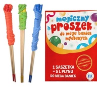 Súprava mydlových bublín 3 VRECKÁ + 3 MEGA ZÁBAVNÉ TYČKY