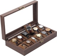 Box Case Watch Cash 12pcs Darčekový organizér drevený