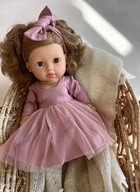 Špinavé ružové šaty s tylom a čelenkou - oblečenie pre bábiky
