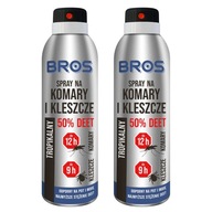 SPREJ NA KLIEŠŤA A KOMÁRE Pôsobí aj na TROPICKÉ KOMÁRY BROS 90ml x2