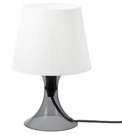 Lampa na nočný stolík IKEA LAMPAN, biela a sivá