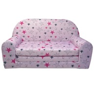 Malá ružová detská sedačka s ružovými hviezdičkami