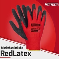 Rtela "REDLATEX" VERKEN ochranné rukavice veľkosť L - 9 !!12 PÁROV !!