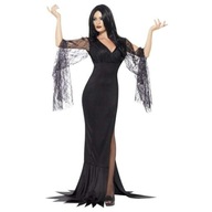 MORTICIA ADAMSOVÁ, kostým čarodejnice halloween L