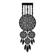 DREAMCATCHER LEA 45x130 cm Black Panel Jacquard Decor Prelamovaná záclona