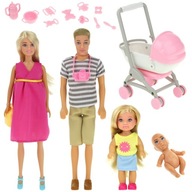 Tehotná bábika Anlily s detským kočíkom Family Doll