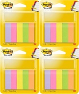 Indexové karty. POST-IT 15x50mm 5x100ks. mix x4