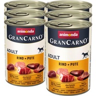 Animonda GranCarno Adult 6x400g - Hovädzie + Morčacie