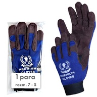 Pracovné rukavice PREMIUM GLOVES, kožená montáž, 3Kamido, 1 pár, veľkosť 7 S