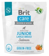 BRIT CARE Pes bez obilnín Junior veľký losos 1 kg