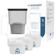 Sklenená filtračná nádoba Wessper aquamax 3,3l + 4x filter Wessper aquamax