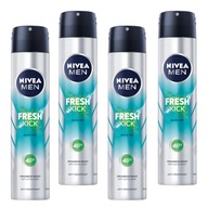 NIVEA MEN Fresh Kick Antiperspirant v spreji 4 X 200 ml