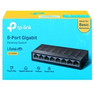 Zelený prepínač LS1008G s 8 gigabitovými ethernetovými portami