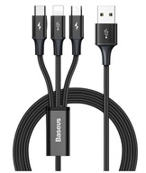 Kábel Baseus Micro USB C Lightning 3.5A 1.2m 3v1