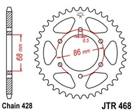 JT JTR468.46 ZADNÉ OZUBENÉ KOLO