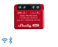 Inteligentné WIFI relé Shelly 1PM Mini Gen3 s meraním výkonu 8A