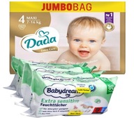 BABYDREAM WIPES 320 ks + PLIENKY DADA MAXI CARE 4 PAMPERS 82 ks