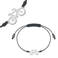 925 SILVER BIKE BRACELET šnúrka BIKE String Kameň na šnúrke