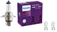 PHILIPS H4 VISIONPLUS +60% 12V 55W 2 KS + DUŠA KIA ZDARMA