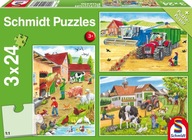 Schmidt Puzzle 3 x 24 dielikov Práca na vidieku