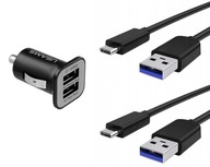 AUTONABÍJAČKA 2 USB VSTUPY + 2x KÁBEL 1M TYP C